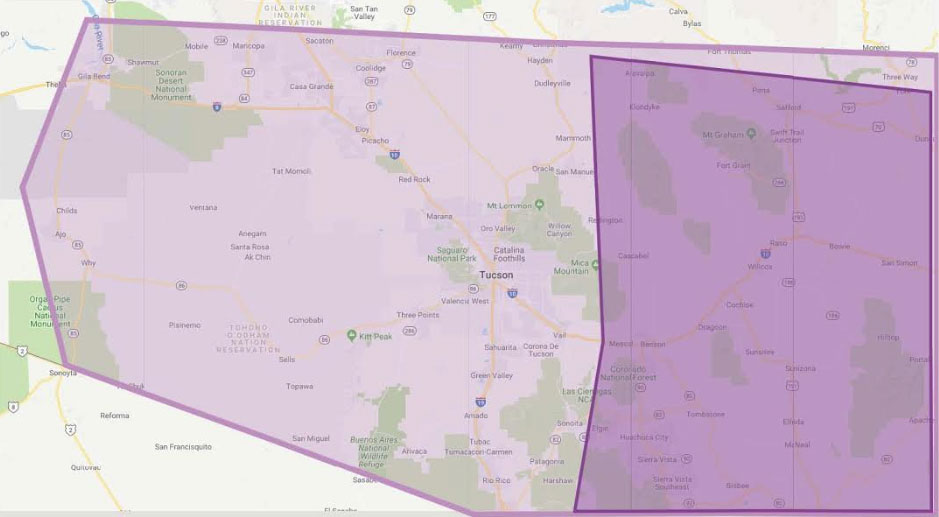 Service Map Tucson AZ